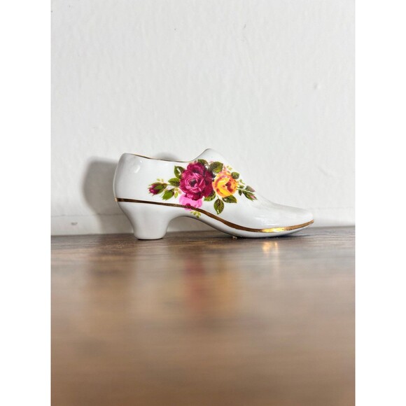 Ashleydale England Fine Bone China High Heal Shoe Floral Vintage - Picture 1 of 3